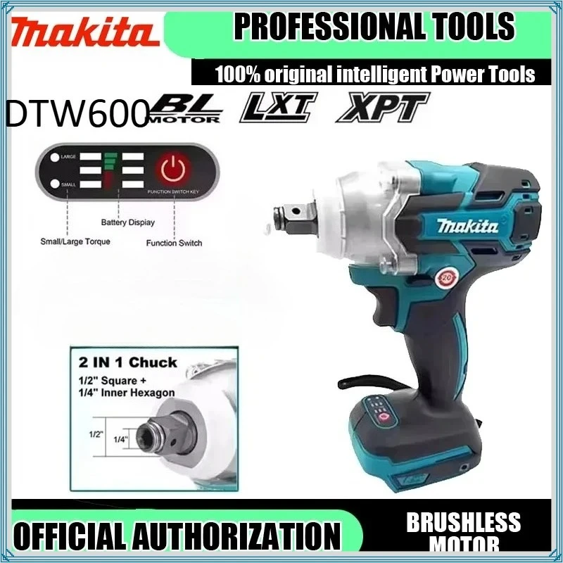 

Makita High Torque Rechargeable Tool DTW600 Brushless Electric Wrench Impact Wrench Cordless Auto Repair Power Tools