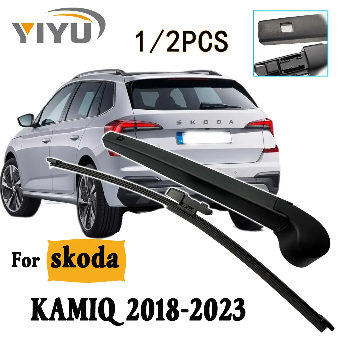 1/2 Stück Heckscheibenwischerblatt Wischerarm-Set für Skoda KAMIQ 2018-2023 Windschutzscheibe Heckscheibe Zubehör