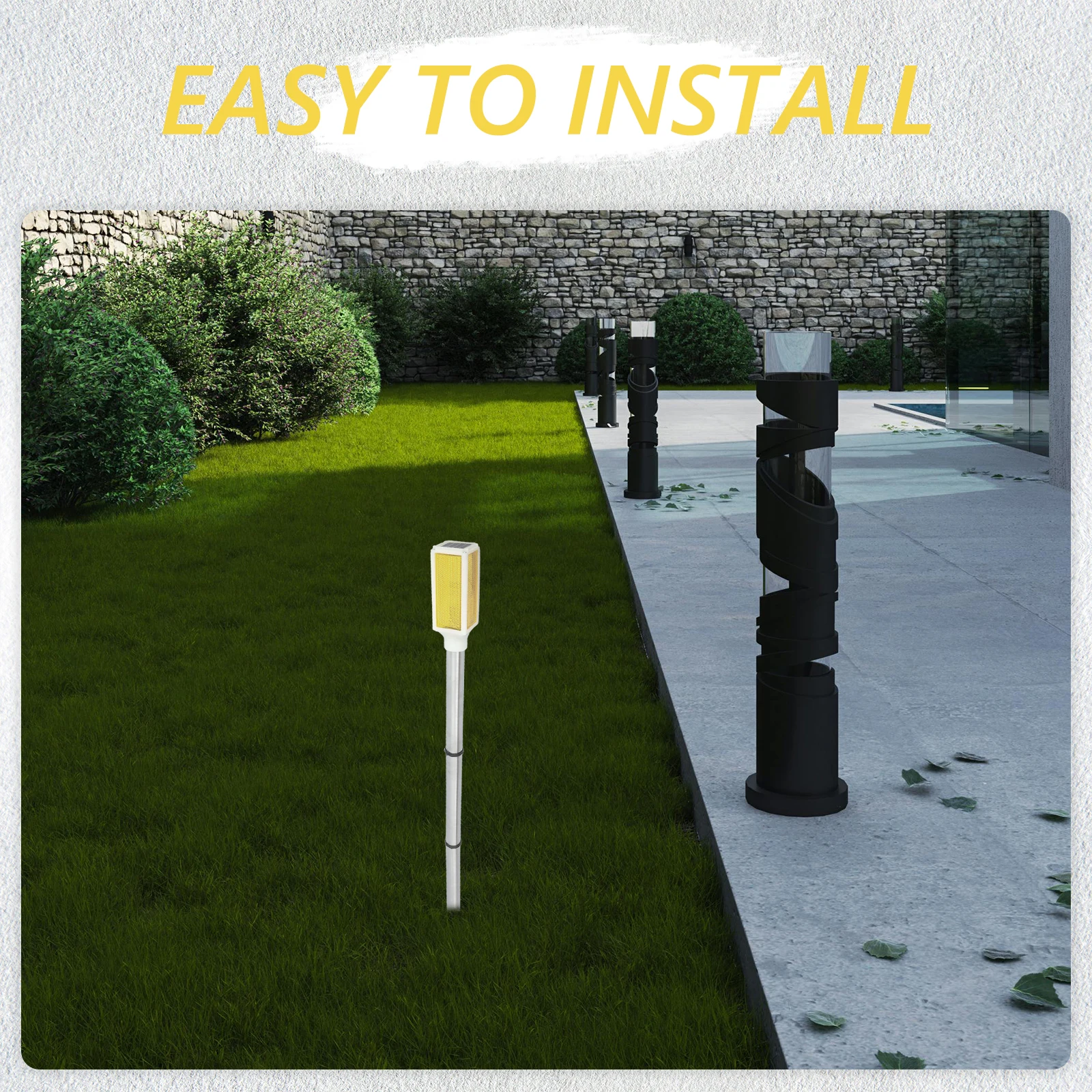 

Roadblock Lights Outdoor Solar for House Garden Lamp Patio Pathway PC Courtyard