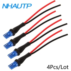 NHAUTP 4Pcs/Lot T10 Socket Connector W5W Male Plug Adapter Extended Wire