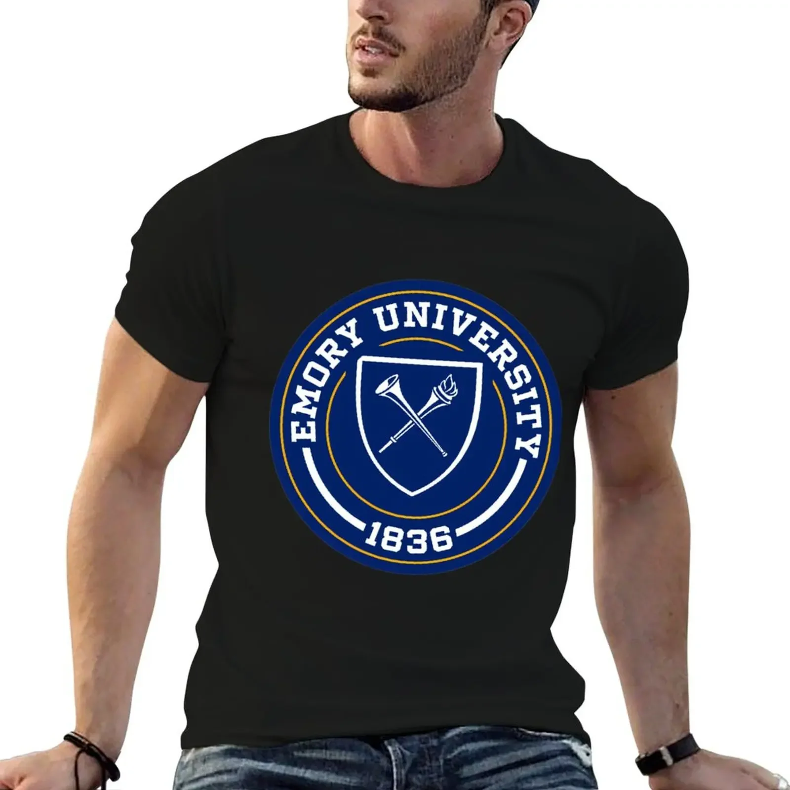 

Emory University Circle T-Shirt quick-drying tees vintage graphic tee summer top t shirt men