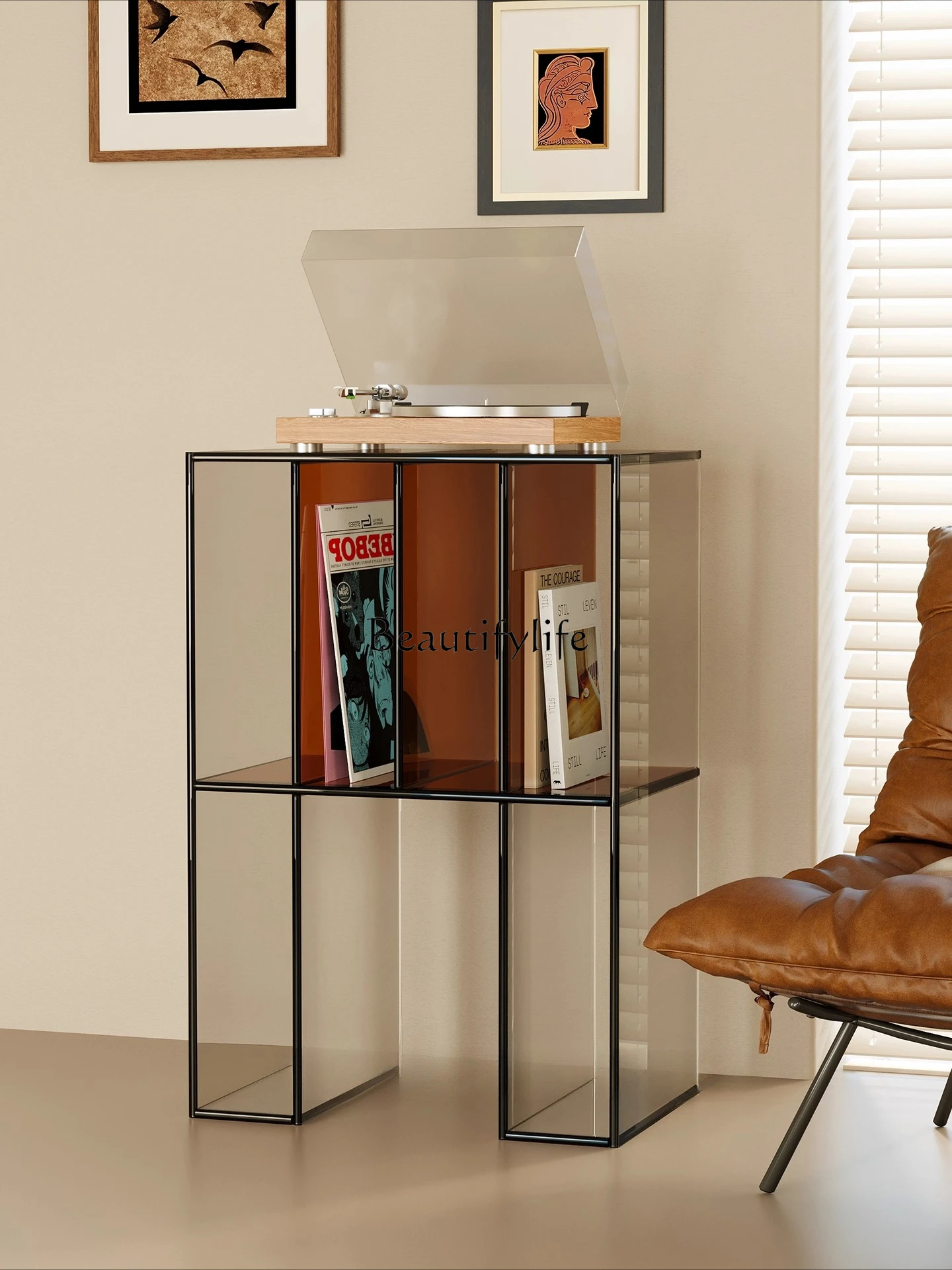 

*Sofa Side Cabinet Living Room Bookshelf Storage Shelf Light Luxury Premium Sense Floor Side Cabinet