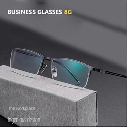 New Fashion Luxury Business Glasses Ultra Light Alloy Eyewear Half-Frame Big Size Men's Optical Prescription Eyeglasses 990070