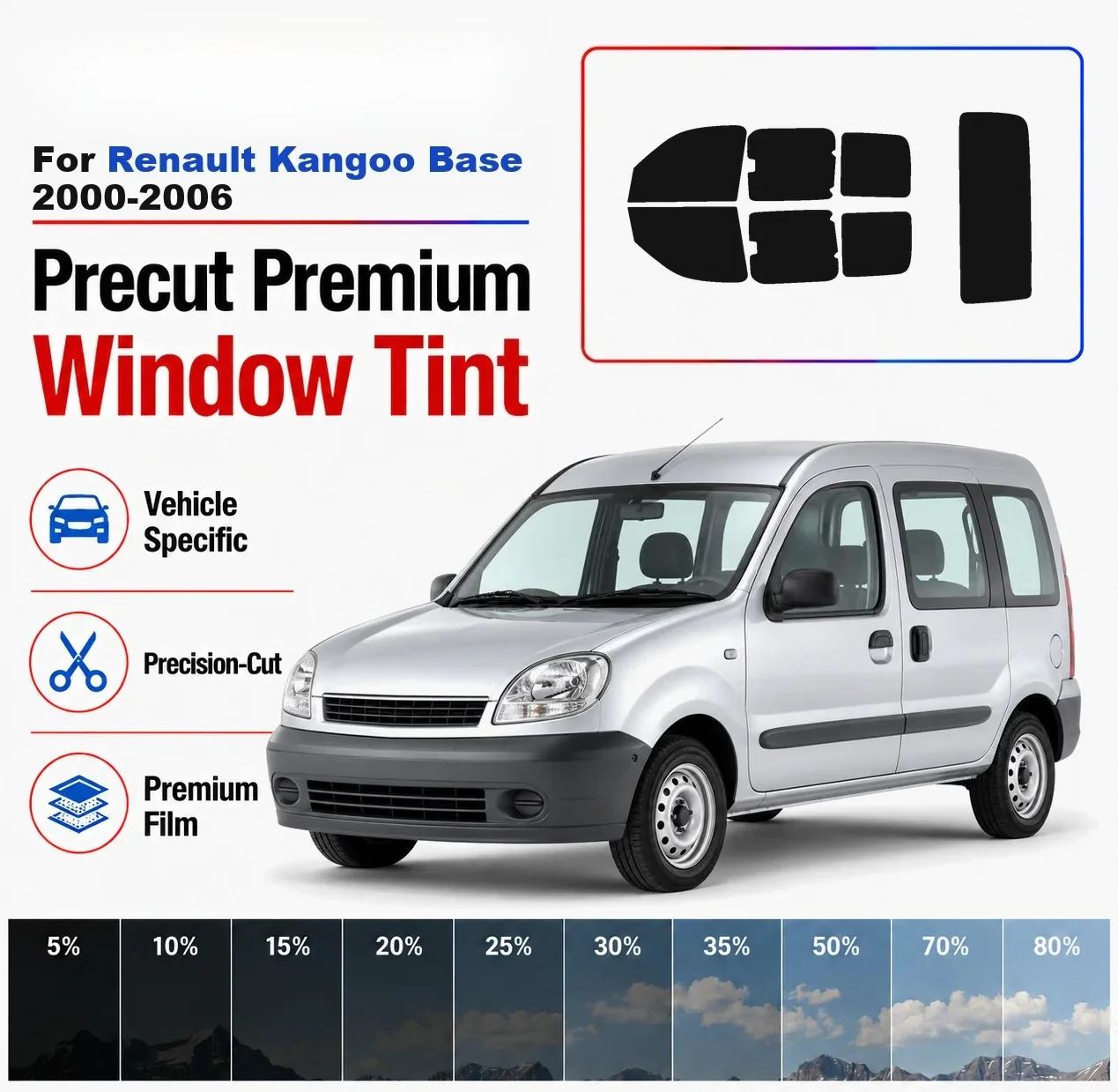 Privacy Screen Protector - Premium Precut Window Tint Kit Front