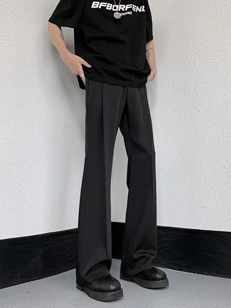 

Мужские повседневные брюки из ледяного шелка прямого кроя, летние, зауженные, длинные, цвета хаки, молодежные, модные, стильные