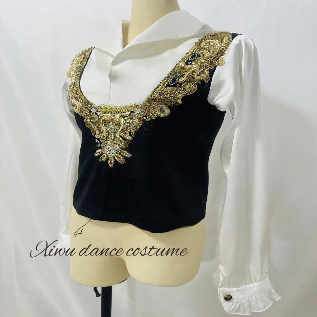 2025 New Custom men's ballet Jacket with gold trim Men's performance Dance Jacket Exquisite universal menswear