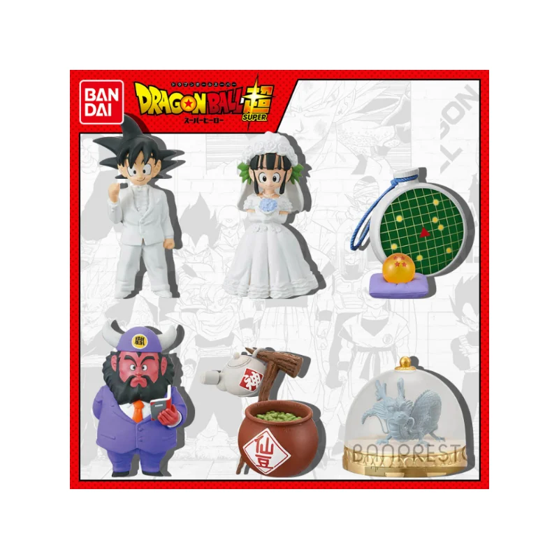 Bandai WCF Dragon Jewelry Collection Gathering Goku Chichi Wedding Dress Fairy Bean Toy Figures Action Figures