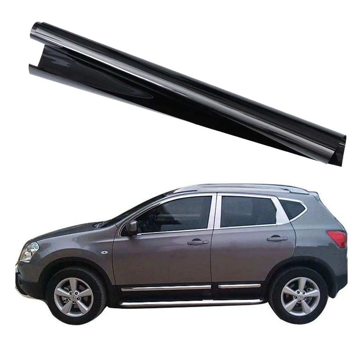 

50Cm Black Tint Solar Window Film Heat Uv Protection Privacy For Vehicles Homes Solar Control Window Film Roll