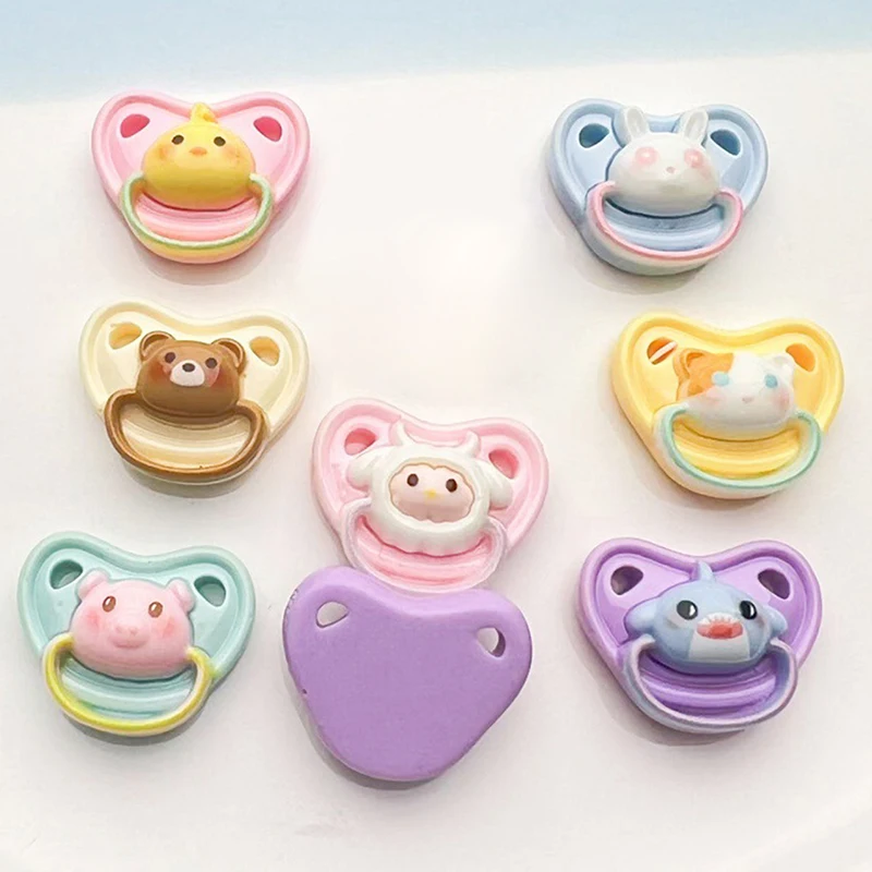 10 unids/set casa de muñecas, chupetes de animales encantadores, Mini muñeca aleatoria, accesorios para pezones, muñecas, juguetes para jugar a las casitas para niños, suministros