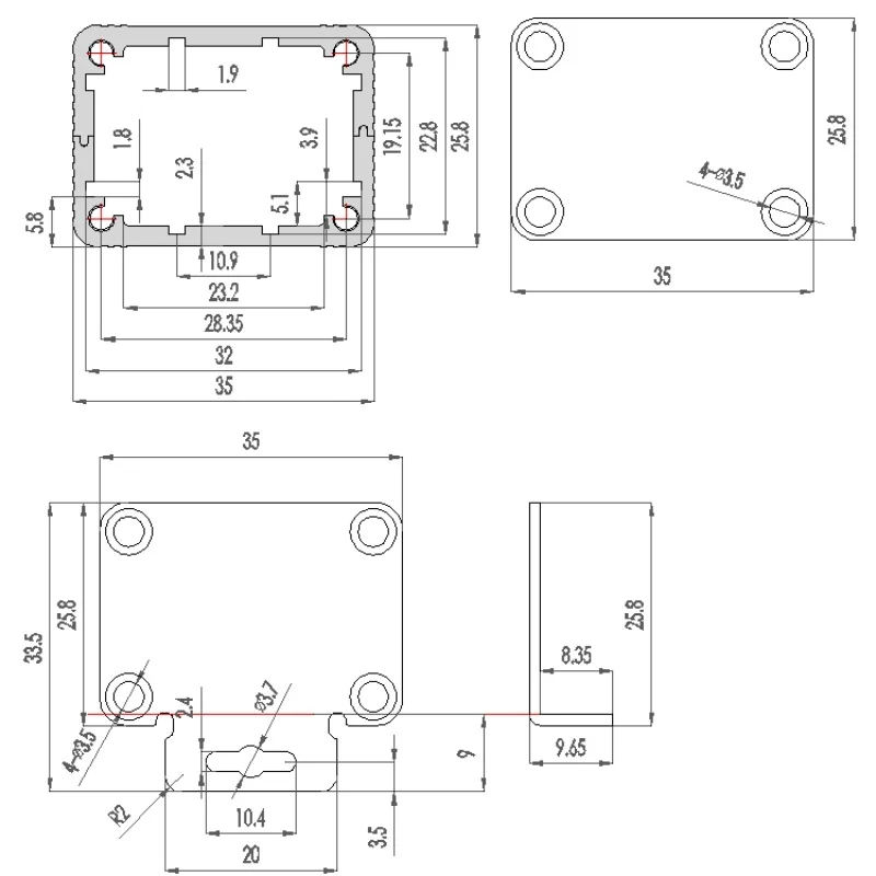 Aluminum Enclosure waterproof 80x26x35mm Case PCB DIY Instrument Electronic Project Protective Box Alloy Components Made PCB