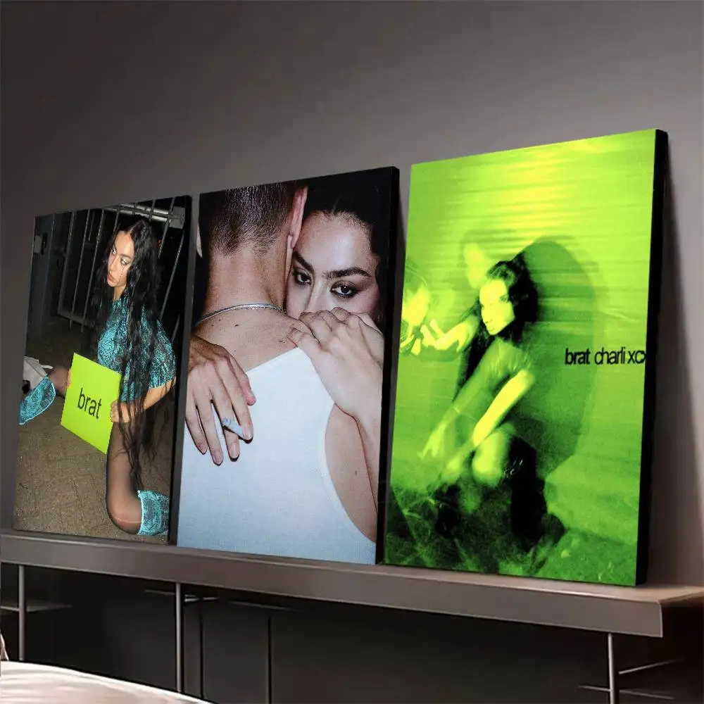 Póster de cantante Charli XCX BRAT P, decoración para el hogar, Bar, cafetería, arte estético, pintura de pared, palos para interiores S