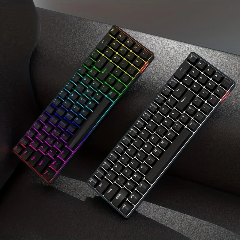 Compact Hot-swappable Wireless Three-mode Mechanical Gaming Keyboard, 2500mAh Rechargeable To Light Up Mac Laptop IP Advertising