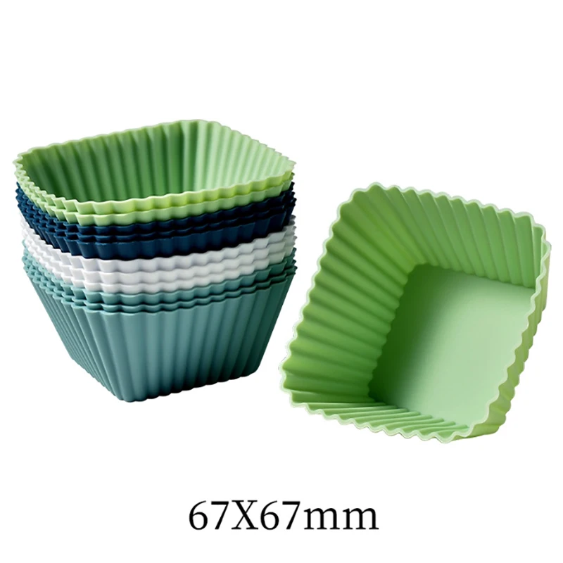 12 Pack Silicone Cupcake Baking Cups Reusable & Non-stick Muffin Cupcake Liners Holders Set Silicone Cupcake Muffin Molds