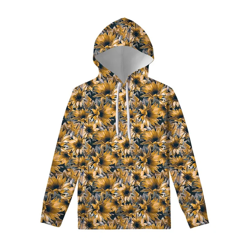 Autumn Sunflower Floral 3D Print Hoodies Men Women Casual Fashion Sweatshirts Oversized Hoodie Pullovers Tracksuit Clothing