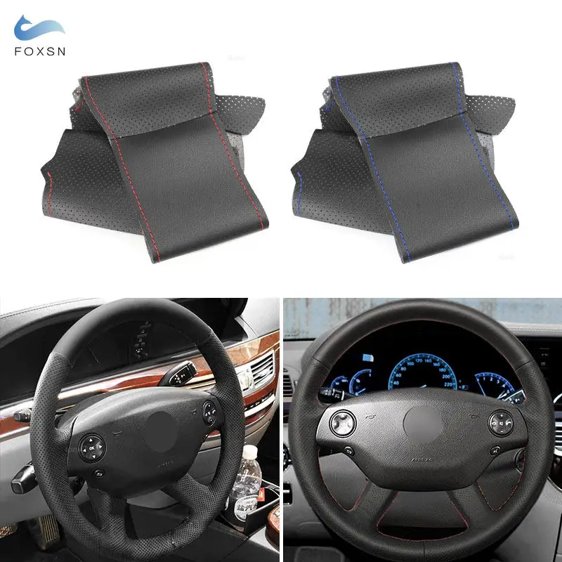 

Car Accessories Hand Sewing Steering Wheel Cover Trim For Mercedes Benz S Class W221 CL-Class C216 2006 2007 2008 2009 2010
