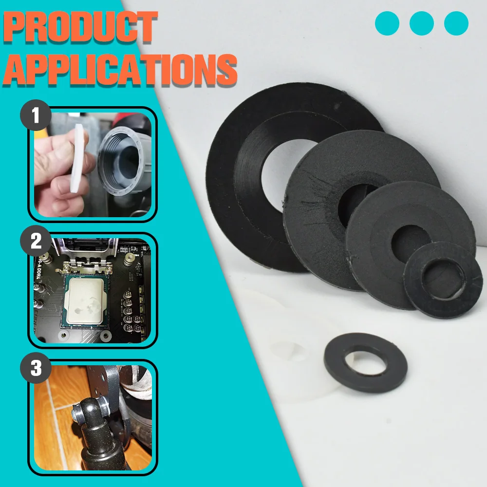 Rondella piatta in nylon di plastica bianca nera M2 M2.5 M3 M4 M5 M6 M8 M10 M12 M14 M16 M18 M20 M22 M24 Anello di guarnizione isolante distanziatore aereo