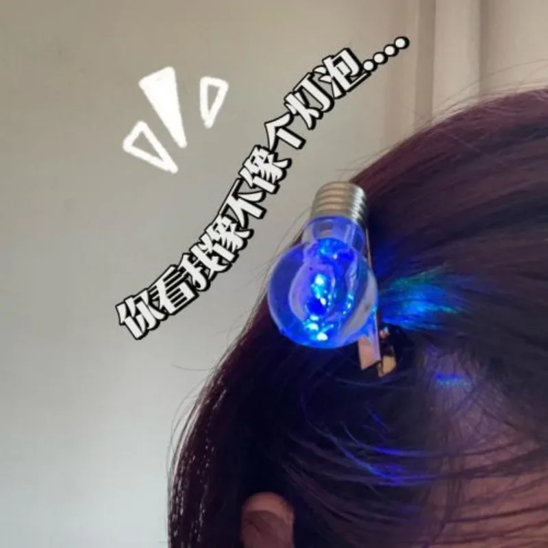 New Emulation Hair Clips Gothic Funny Creative Light Bulb Hairpins Duckbill Clip Girls Hair Accessories Cool Punk Barrette