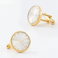 Round Electroplated Cufflinks High-end Fashion Watches Men Women French Shirts Formal Accessories Advertising Promotions Gifts