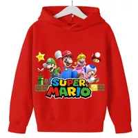 Children hoodies Super Mario cartoon fun printed pullover casual fashionable autumn winter boy girl warm longsleeved casual wear