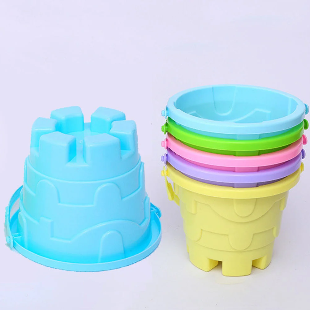 5 szt. Plastikowa beczka Wiadro plażowe Wiadra z piaskiem dla dzieci Mini zabawki dla dzieci dla dzieci