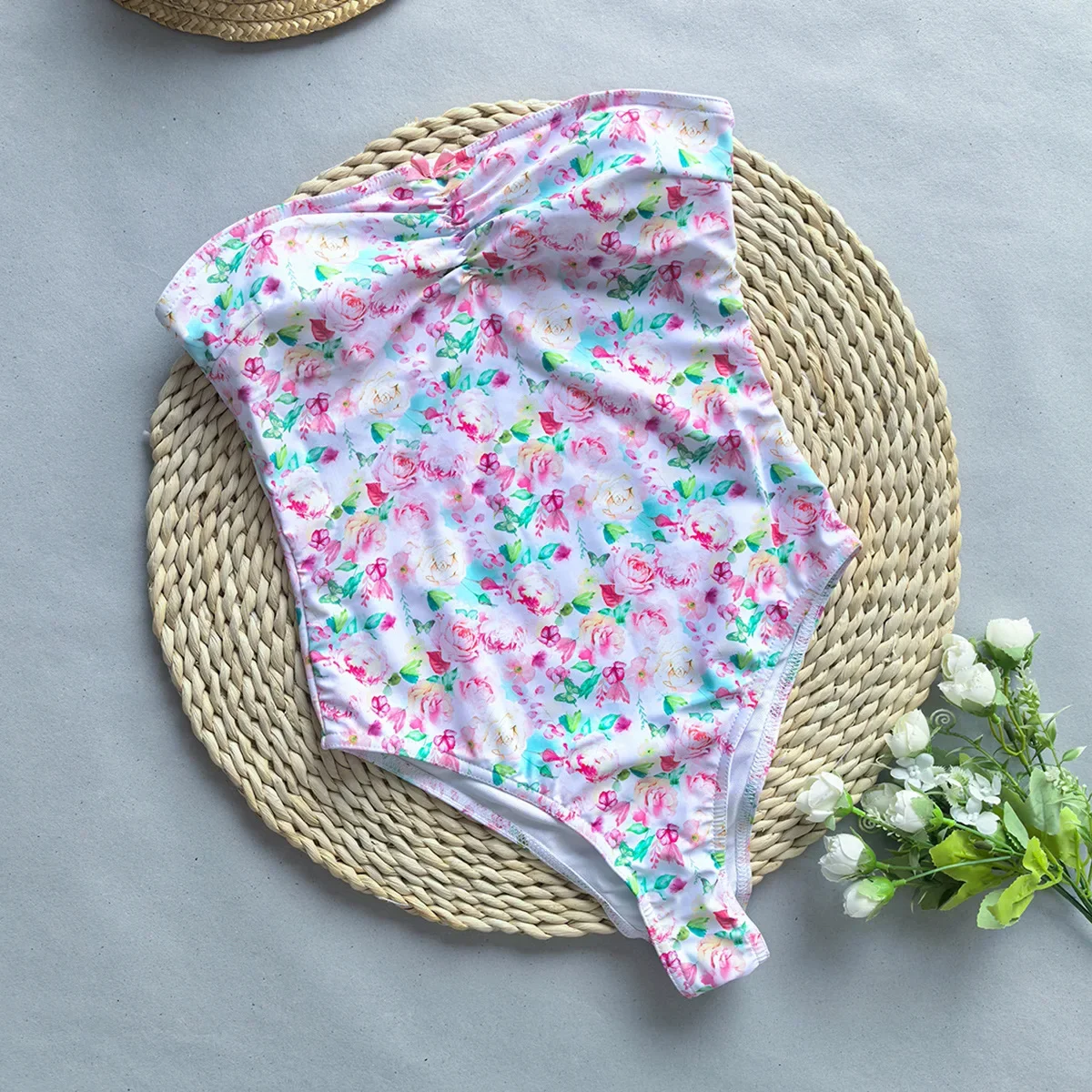 Bandeau Swimsuit Women'S Bikini Micro Thongs Off Shoulder Swimwear Bandage Bathing Suits Velvet Biquini Brailian Swimsuit