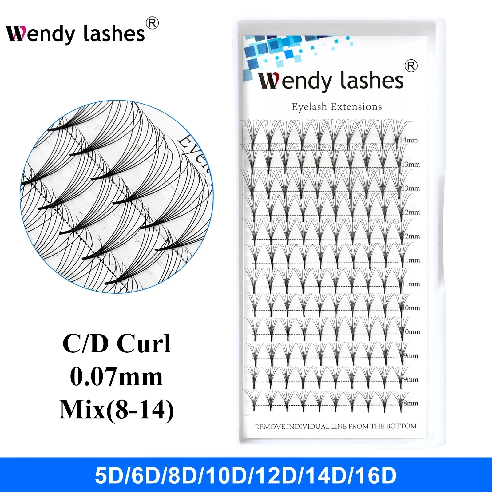 Premade Volume Fans Eyelash Extension Sharp Narrow Stem Fan Lash Natural Soft Faux Mink Eyelashes Wholesale Wendy Lashes