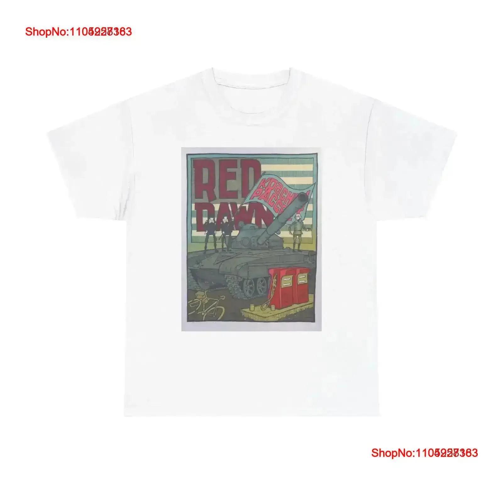 

Футболка Red Dawn, винтажный постер с фильмом, ретро, тяжелый хлопок, стираная повседневная дизайнерская одежда, мягкая мужская модная винтажная графика