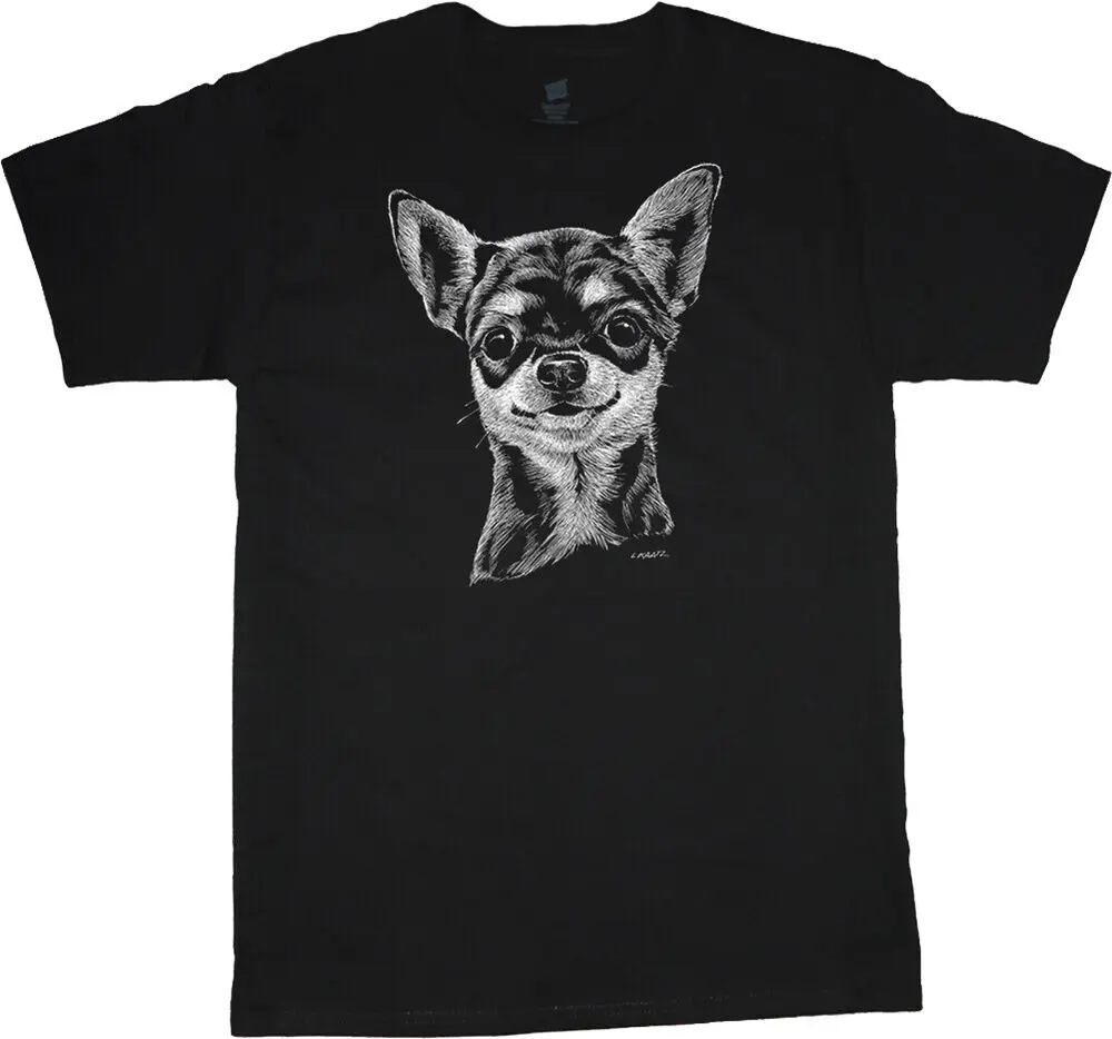 Chihuahua T-shirt Dog Breed Portrait Face Tee Men's Dog Person Gift Graphic T-shirts For Men Clothing Women Short Sleeve Tees