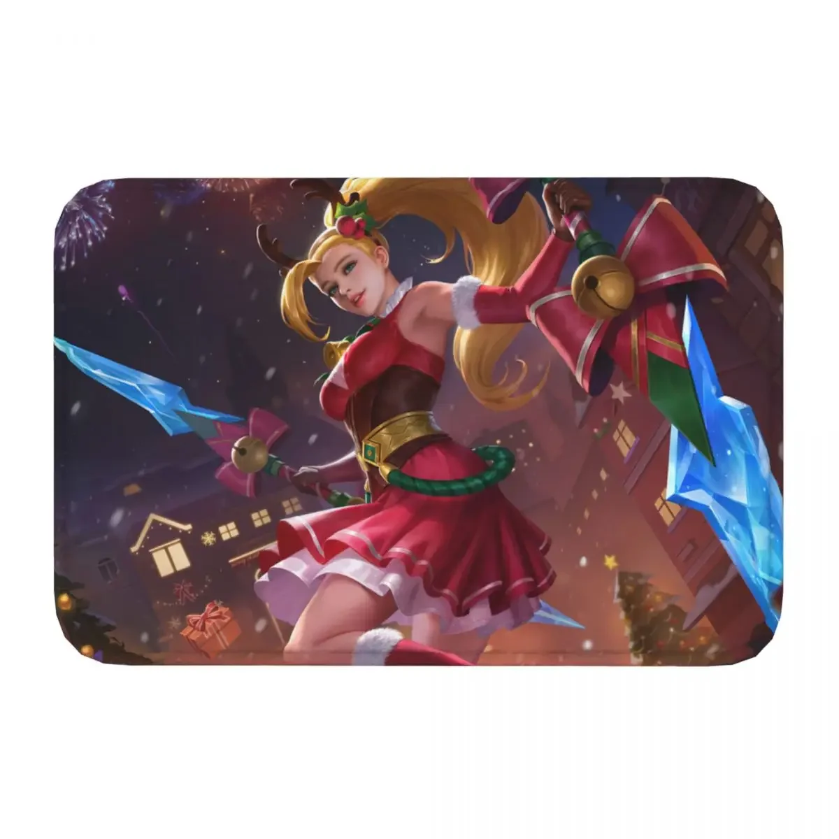 Non-Slip Carpet Karina Christmas Carnival Mobile Legends Skin Doormat Bedroom Bath Mat Entrance Door Floor Rug