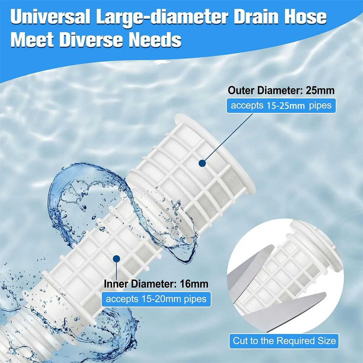 エアコン排水管、太い延長蛇口、大口径、家庭用ハードウェアツール、15〜25を接続できます