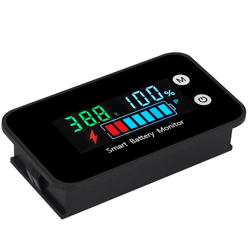 Battery Monitor 7-100V Digital Battery Capacity Tester Battery Monitor Voltage Temperature Switch Meter for