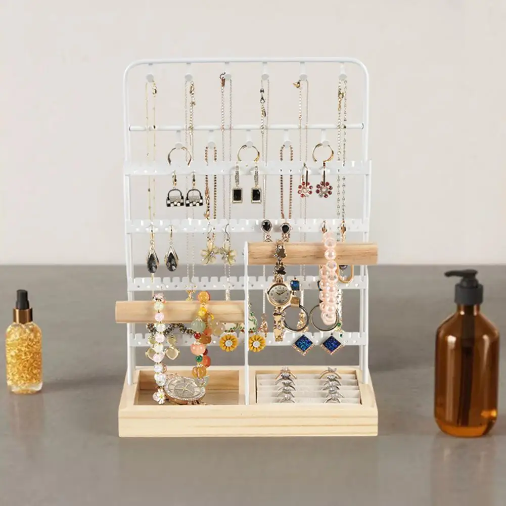 

Многоуровневые ожерелья большой емкости, держатель для дисплея, браслеты, органайзер для хранения ювелирных изделий, деревянная подставка, подставка для ушей, подставка для дерева, подарок