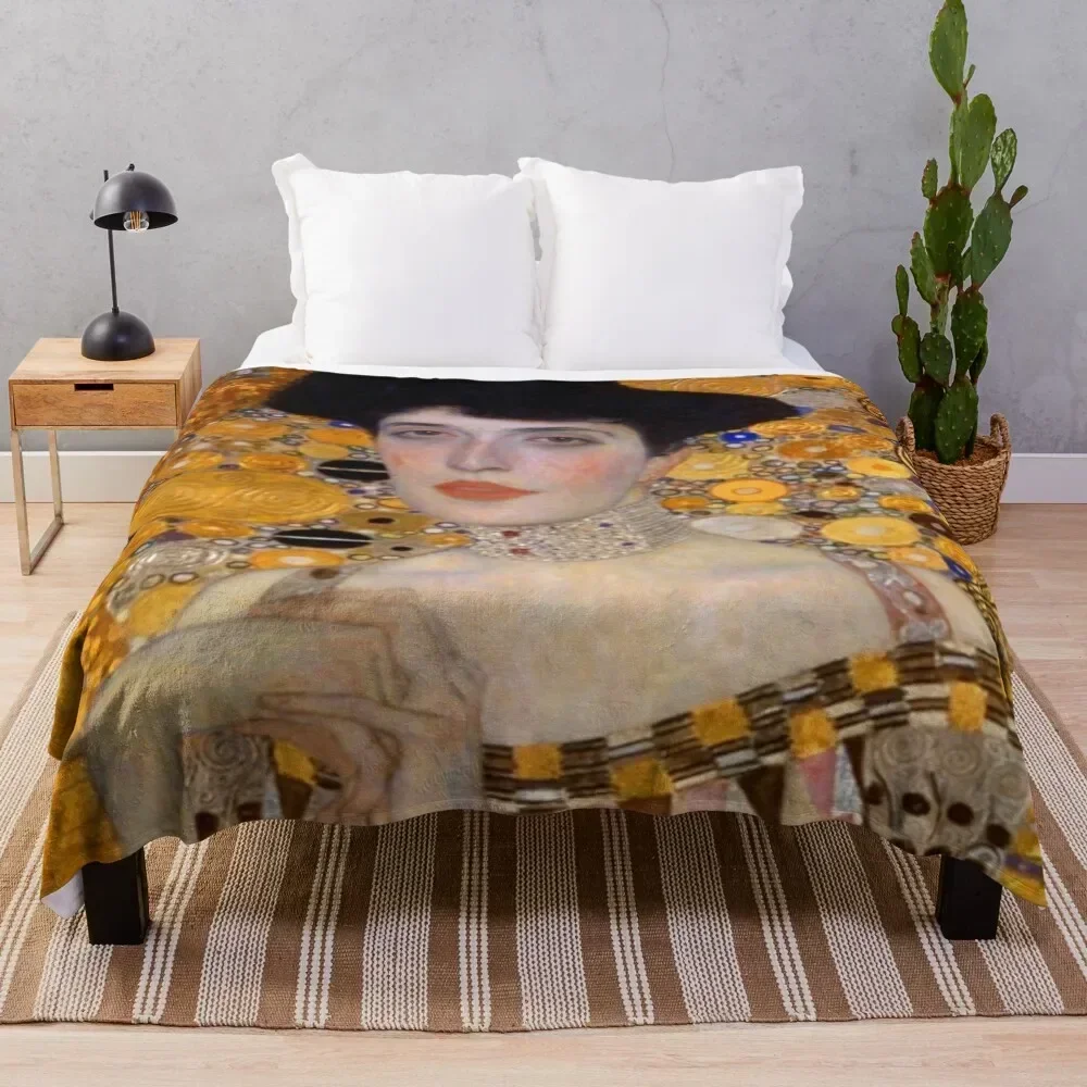 

Gustav Klimt - woman in gold Throw Blanket Faux Fur Soft Warm Blanket for Bed