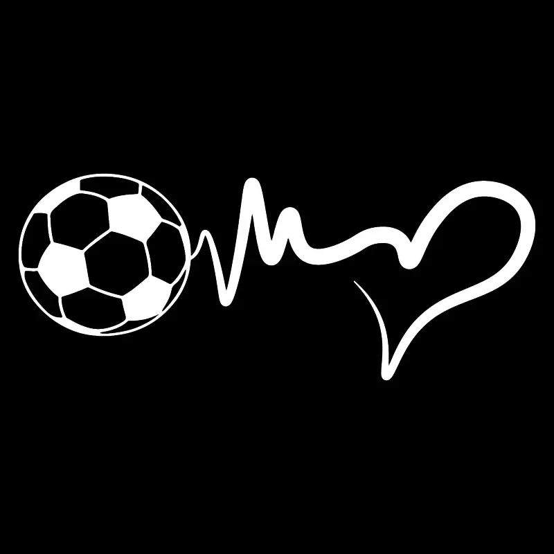 Funny Car Stickers Fashion Sports Soccer Ball Heartbeat Decals Sunscreen Laptop Suitcase Auto Accessories PVC,16cm*6cm