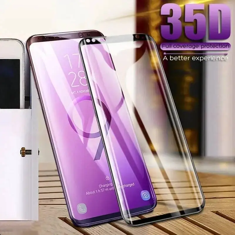 Защитная пленка из 3D-изогнутого закаленного стекла для Samsung Galaxy S9 Plus, Note 8, 9, S6, S7 Edge, S8 Защитная пленка из 3D-изогнутого закаленного стекла для Samsung Galaxy S9 Plus, Note 8, 9, S6, S7 Edge, S8