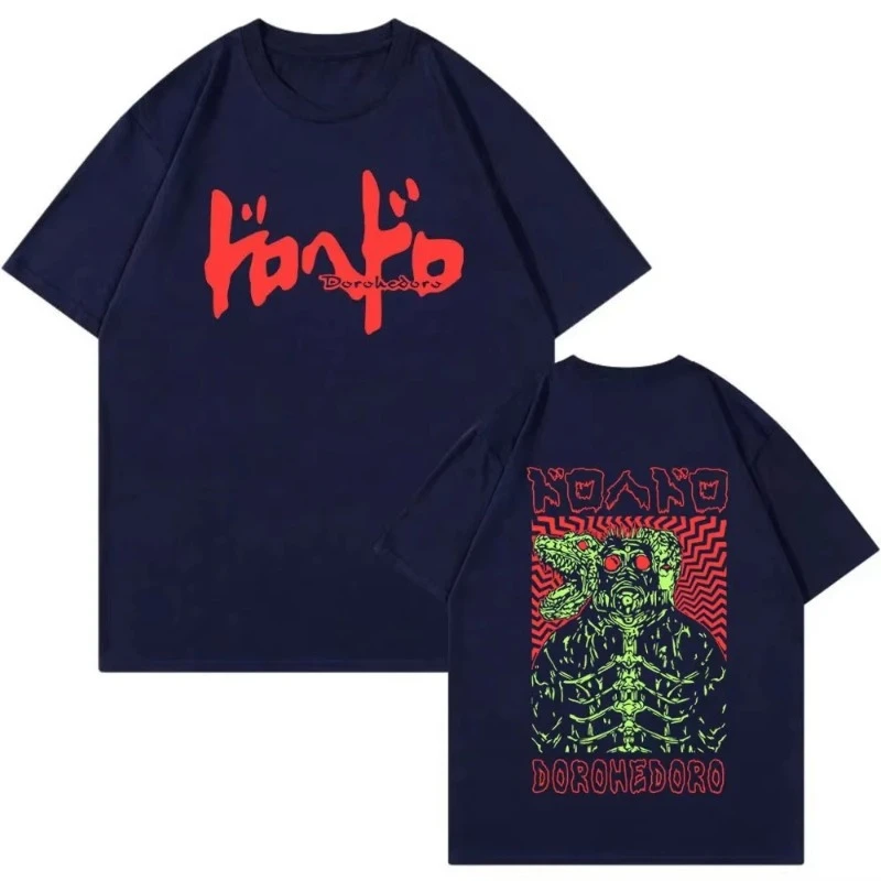 Anime Dorohedoro Kaiman T-shirt Gotycki Komiksowy Wzór Nadrukowany T-shirt Damski Modny Casualowy Bawełniany Oversize T-shirt Streetwear