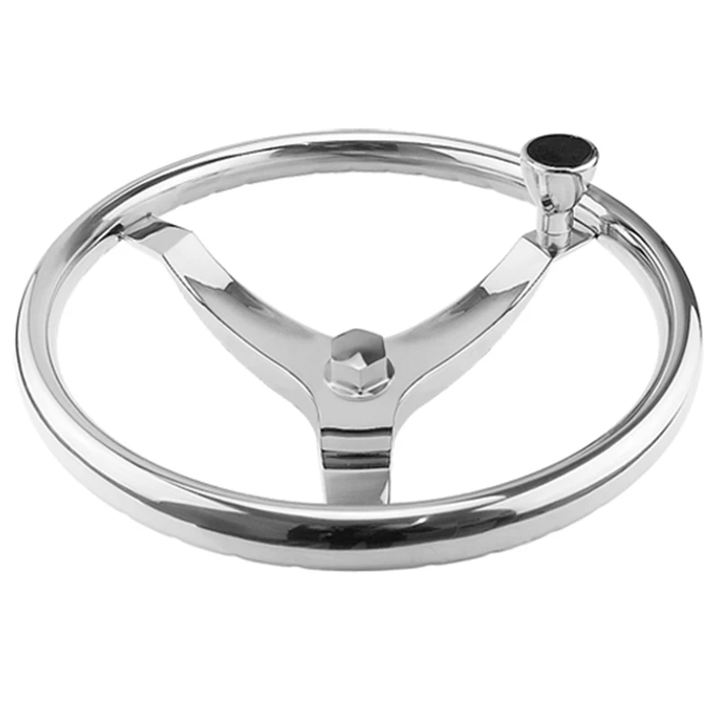 

Polished 316 Stainless Steel Steer Wheel For Marine Boat Yacht With Control For Cable Helm