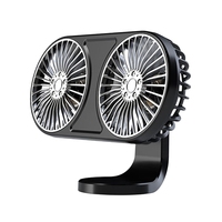 USB Car Air Outlet Dashboard Mini Fan 5V Auto Ventilation Fan Low Noise Dual-Head Auto Electric Fan 3 Gear Electrical