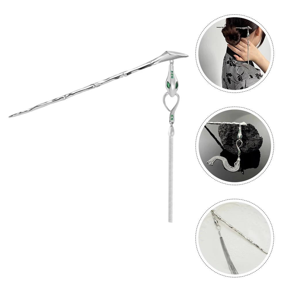 

Vintage Chinese Metal Chopsticks With Tassel Elegant Accessories Women Stylish Bamboo Sticks For Buns Updo Traditional Hair