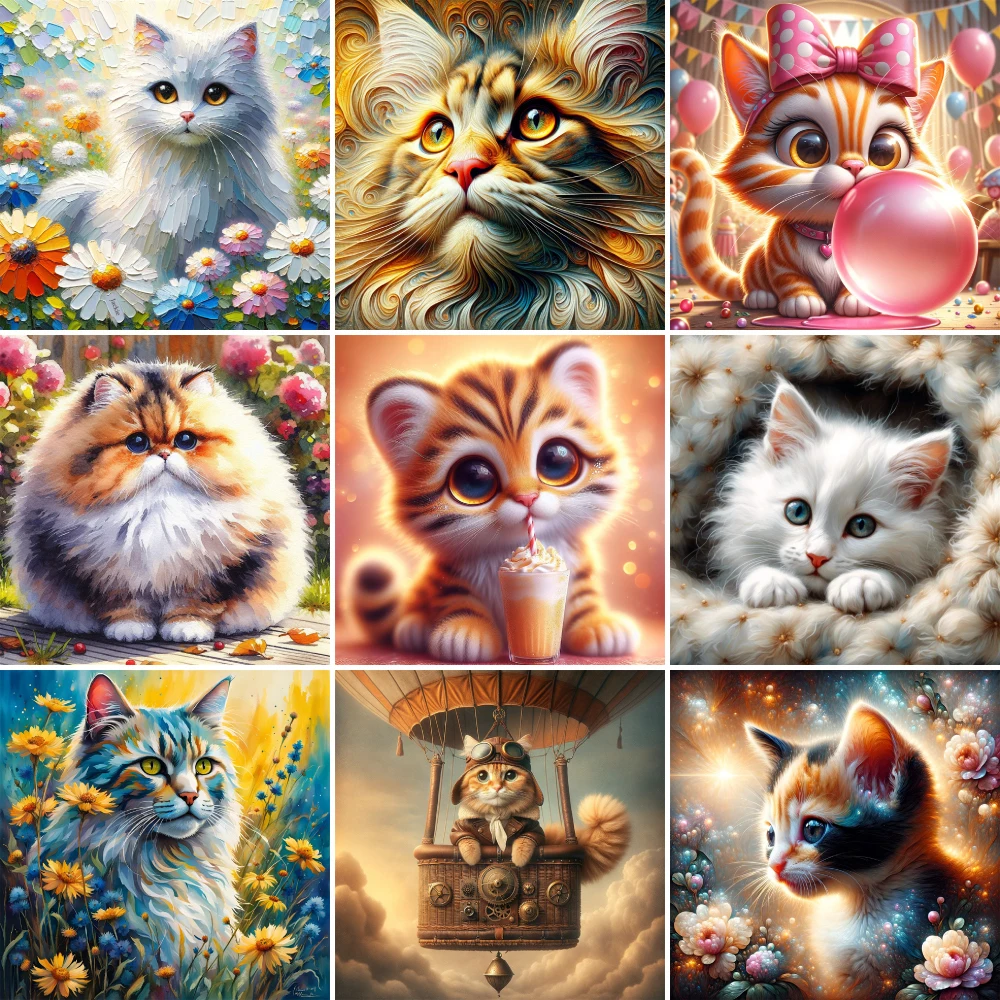 Animal Pet Cat Painting By Number 40x50 Acrylic Paint Craft Kits For Adults Home Decor Mother's Gift Dropshipping Wholesale 2023