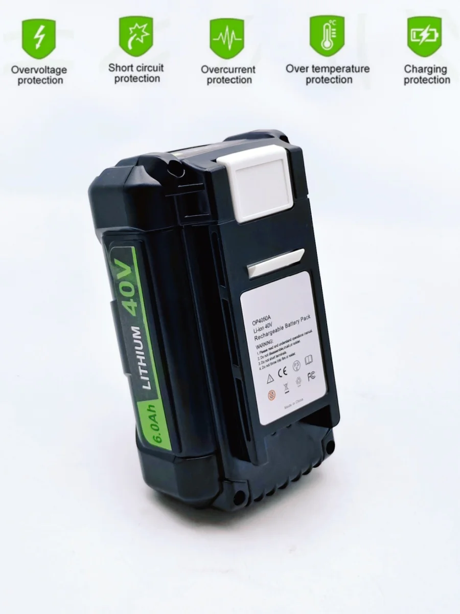 بطارية بديلة ليثيوم أيون 40 فولت OP4050 6000 مللي أمبير في الساعة لسلسلة Ryobi OP4060 جزازات العشب أيضًا