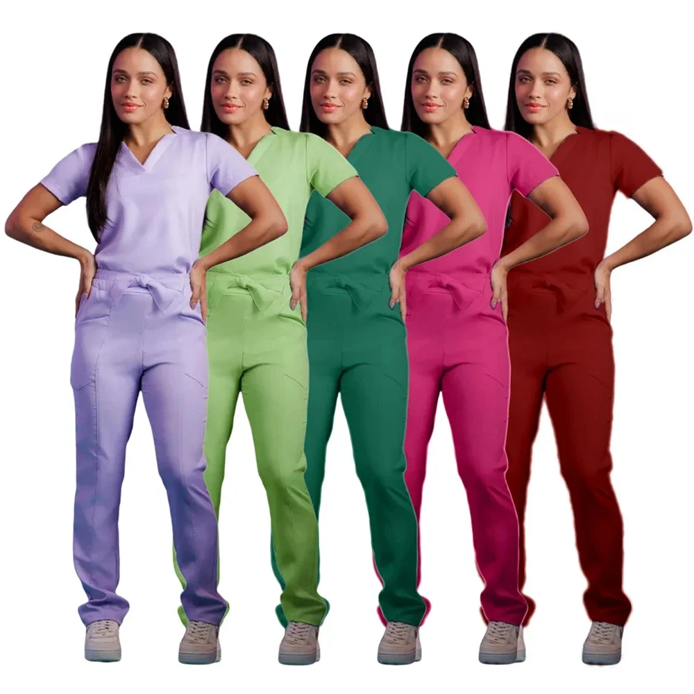 Fashion Design Hospital uniform Spa Medical Beauty Salon Scrub Sets Pet Dentistry Doctor Nurse Work Care Medical Scrubs Sets