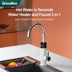 Briwellna Instant Hot Water Faucet 220V Electric Water Heater Faucet 2 in 1 With Digital Display Heating Tap Flowing Geyser