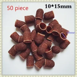 50pcs/lot #80,120,180 10*15 mm Sanding Block Sleeve Cap Manicure File Tools Nail Drill Polishing Accessories Sand-10