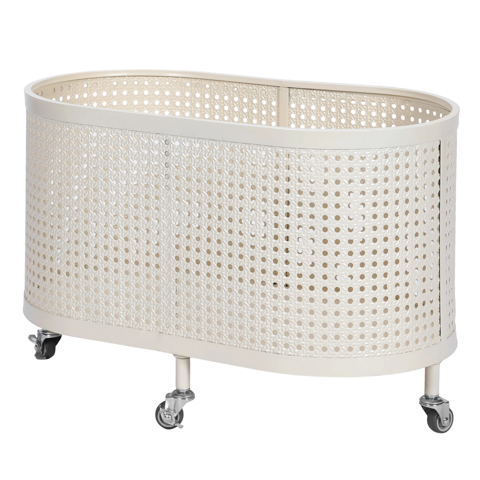 

Metal Baking Varnish Laundry Basket with Wheels Exquisite Wire Laundry Basket Mobile Iron Clothes Basket for Laundry Room