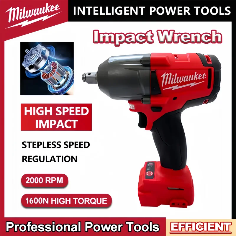 

100%original Genuine Milwaukee 1600N.m Cordless Electric WrenchLarge Torque Brushless Impact Wrench Car Truck Repair Power Tools