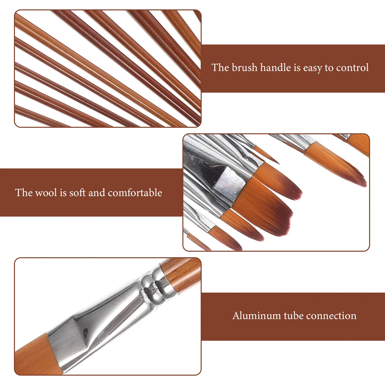 

13 Pcs Two-color Nylon Hair Brush Paint Watercolor Brushes Painting Supplies Paintbrush Small