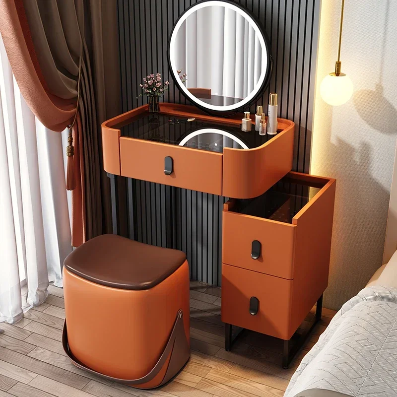 Mesa de maquillaje de madera para dormitorio, tocador de cosméticos con cajones pequeños de lujo, taburete de belleza, muebles de habitación, Comoda Pra Quarto