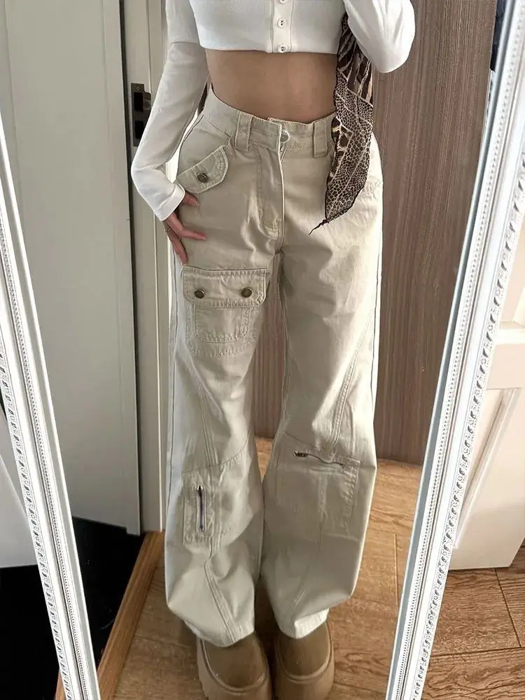 Y2K Y2K Coffee Jeans Women High Waisted Slim Fit Trousers White Workwear Pants American Style Autumn Micro Flare Leg - Aliexpress Deal