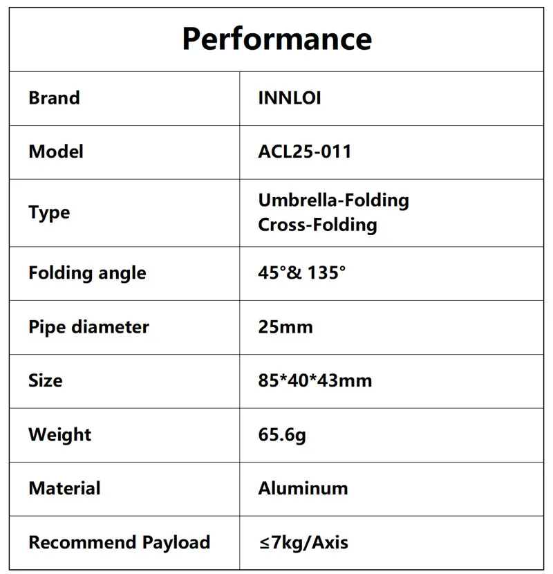 XAERO 25mm Faltbares Umbrella-Cross-Aluminiumgelenk-Kit für Multicopter, Industrie- und Landwirtschafts-UAVs – Detail 3